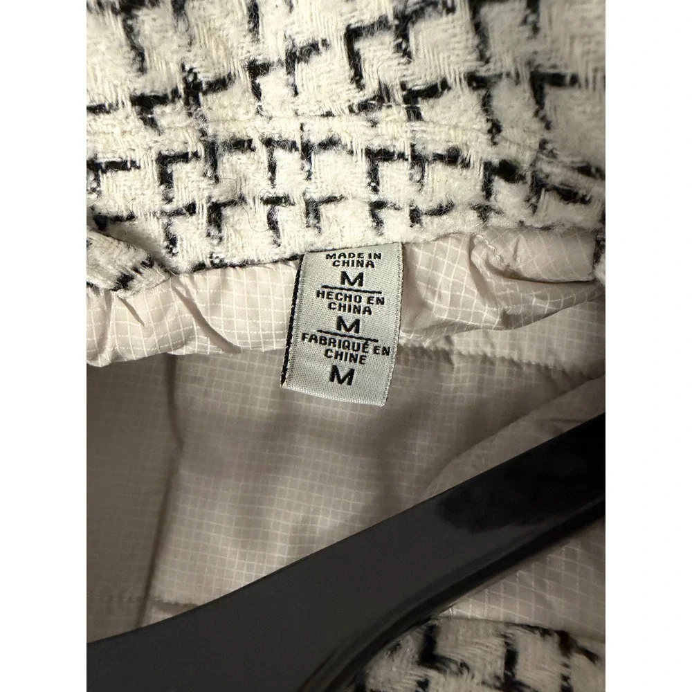 Levis Men's Tweed Black White Grid Trucker Jacket Size M
